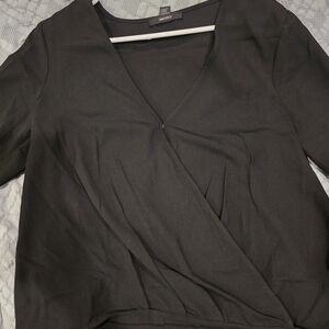 Elegant Black Wrap Top